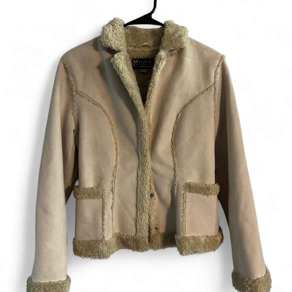 Mudd-clothing Women's Cream and Tan Jacket